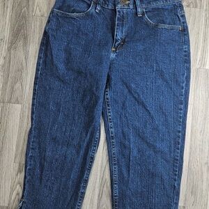 Riders Blue Denim Jean Capris with Brass Button